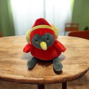 Limited Edition Giggle Scape Cardinal Red and Soft Gray Plush Bird NWOT